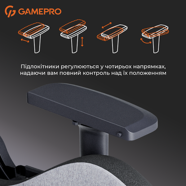 Крісло ігрове GamePro GC900DG Fabric Dark Grey (GC900DG)