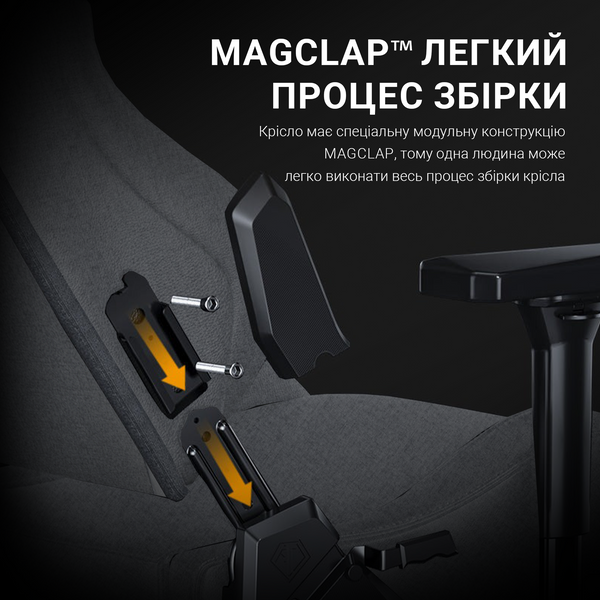 Крісло ігрове Anda Seat Kaiser 2 Pro Grey Fabric Size XL (AD12YXL-17-G-F-G01)