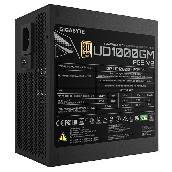 Блок живлення ATX3.1 1000W GP-UD1000GM PG5 V2 GIGABYTE (GP-UD1000GM PG5 V2) - купити в Україні за низькою ціною в інтернет-магазині "Rincom"