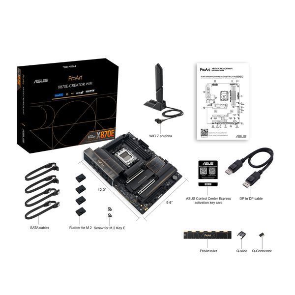 Материнcька плата ASUS PROART X870E-CREATOR WIFI sAM5 X870E 4xDDR5 M.2 HDMI WiFi BT ATX (90MB1IG0-M0EAY0) - купити в Україні за низькою ціною в інтернет-магазині "Rincom"