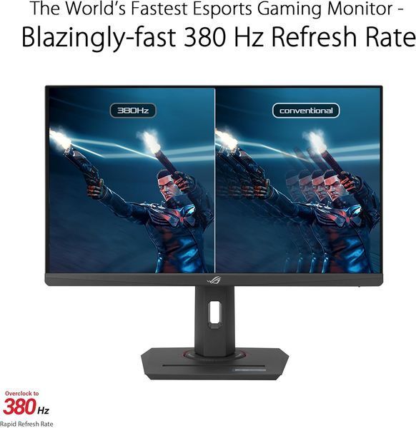 Монітор Asus 24.5" ROG Strix XG259QNS 2xHDMI, DP, 2xUSB, Audio, IPS, 380Hz, 0.3ms, sRGB 110%, AdaptiveSync, Pivot, HDR400 (90LM09M0-B01370) - купити в Україні за низькою ціною в інтернет-магазині "Rincom"