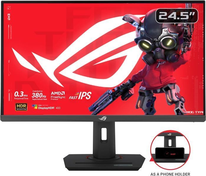 Монітор Asus 24.5" ROG Strix XG259QNS 2xHDMI, DP, 2xUSB, Audio, IPS, 380Hz, 0.3ms, sRGB 110%, AdaptiveSync, Pivot, HDR400 (90LM09M0-B01370) - купити в Україні за низькою ціною в інтернет-магазині "Rincom"
