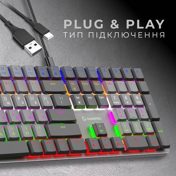 Дротова механічна клавіатура GamePro MK145R Red Switch Low Profile Dark Gray (MK145R) - купити в Україні за низькою ціною в інтернет-магазині "Rincom"