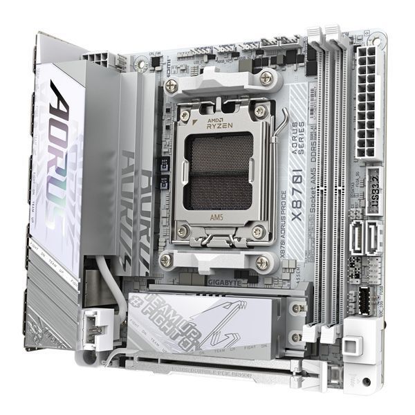Материнська плата GIGABYTE X870I AORUS PRO ICE sAM5 X870I AORUS PRO ICE 2xDDR5 M.2 Wi-Fi BT HDMI Type-C ATX (X870I_AORUS_PRO_ICE) - купити в Україні за низькою ціною в інтернет-магазині "Rincom"