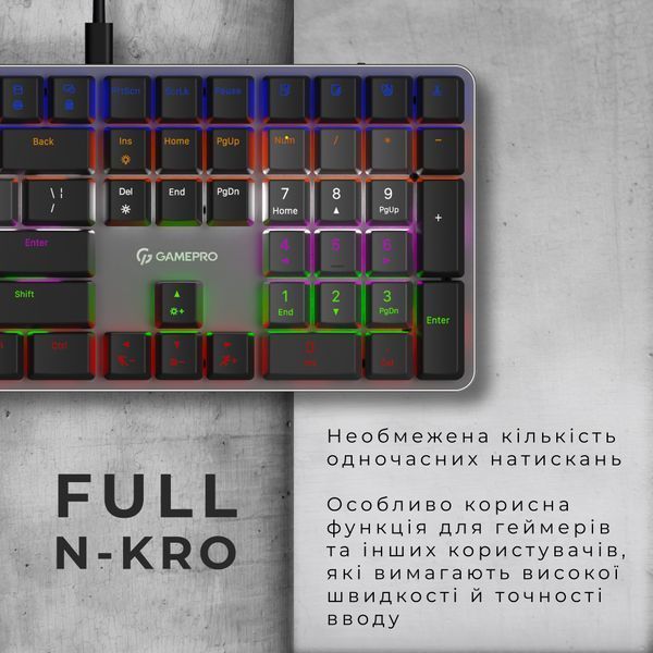 Дротова механічна клавіатура GamePro MK145R Red Switch Low Profile Dark Gray (MK145R) - купити в Україні за низькою ціною в інтернет-магазині "Rincom"