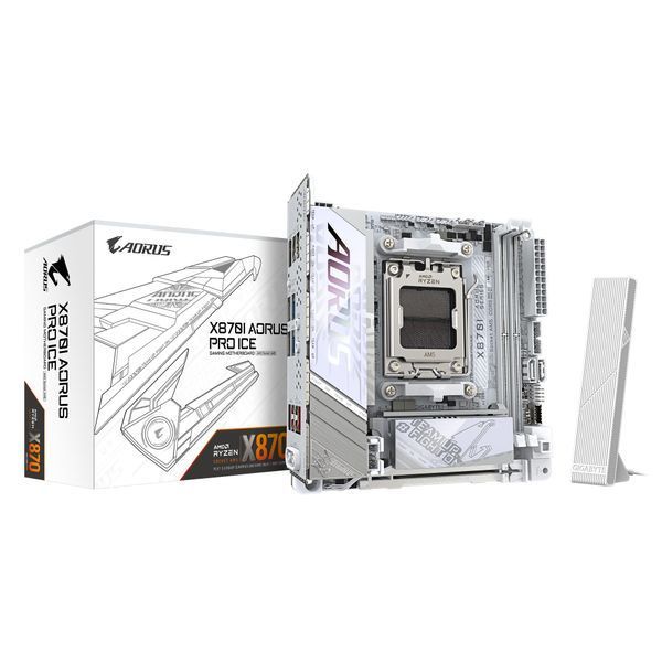 Материнська плата GIGABYTE X870I AORUS PRO ICE sAM5 X870I AORUS PRO ICE 2xDDR5 M.2 Wi-Fi BT HDMI Type-C ATX (X870I_AORUS_PRO_ICE) - купити в Україні за низькою ціною в інтернет-магазині "Rincom"