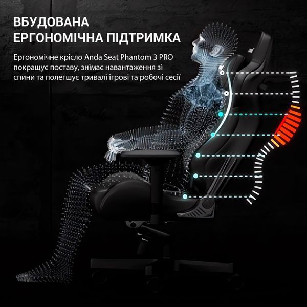 Крісло ігрове Anda Seat Phantom 3 Pro Grey Fabric Size L (AD18YC-06-G-F)