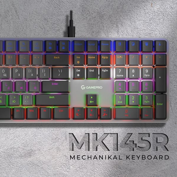 Дротова механічна клавіатура GamePro MK145R Red Switch Low Profile Dark Gray (MK145R) - купити в Україні за низькою ціною в інтернет-магазині "Rincom"