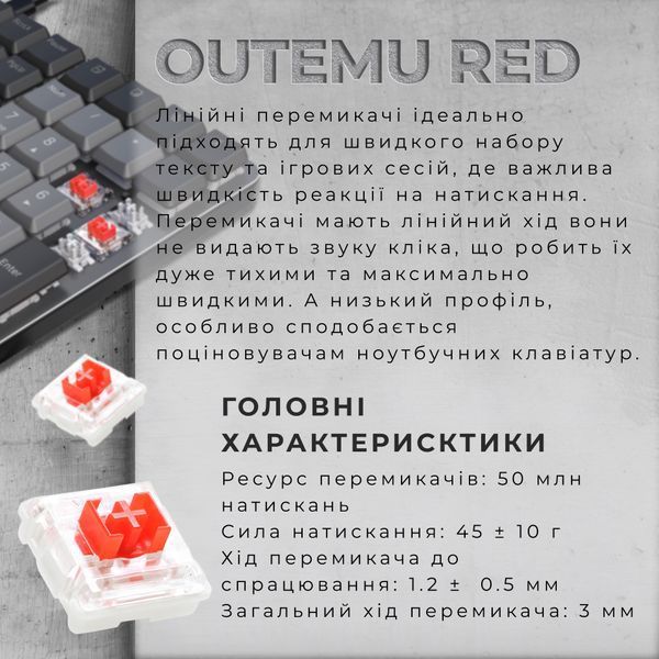 Дротова механічна клавіатура GamePro MK145R Red Switch Low Profile Dark Gray (MK145R) - купити в Україні за низькою ціною в інтернет-магазині "Rincom"