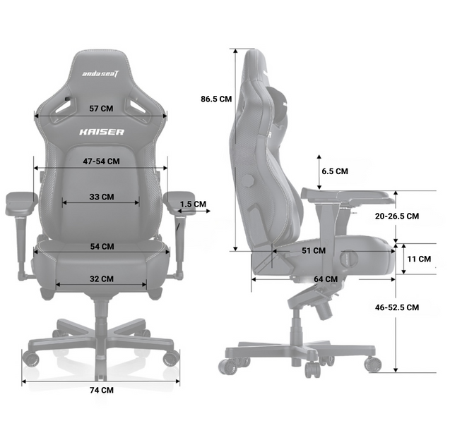 Крісло ігрове Anda Seat Kaiser 4 Dark Grey Fabric Size XL (AD12YDDC-XLL-20-GB-CF)