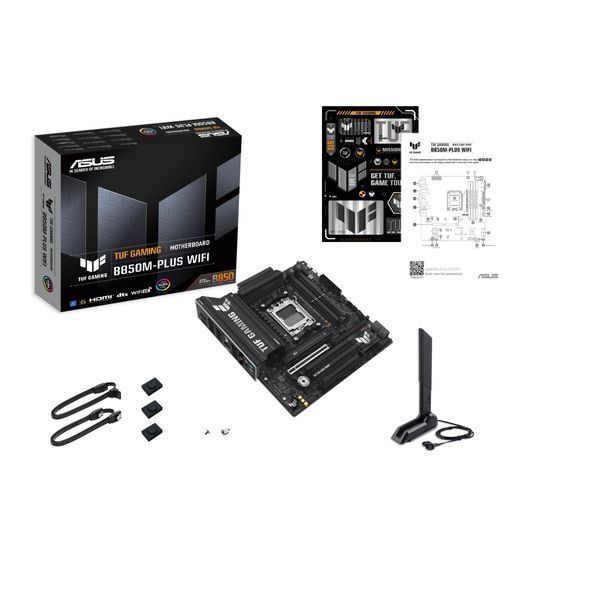 Материнcька плата ASUS TUF GAMING B850M-PLUS WIFI sAM5 B850 4xDDR5 M.2 HDMI DP Wi-Fi BT mATX (90MB1IY0-M0EAY0) - купити в Україні за низькою ціною в інтернет-магазині "Rincom"