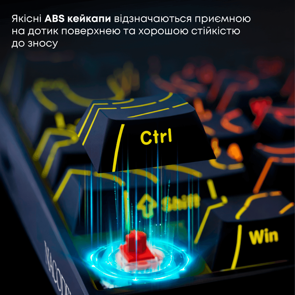 Дротова механічна клавіатура Ajazz NK68 Red switches Side Contour Black (NK68-R-S-B) (NK68-R-S-B) - купити в Україні за низькою ціною в інтернет-магазині "Rincom"