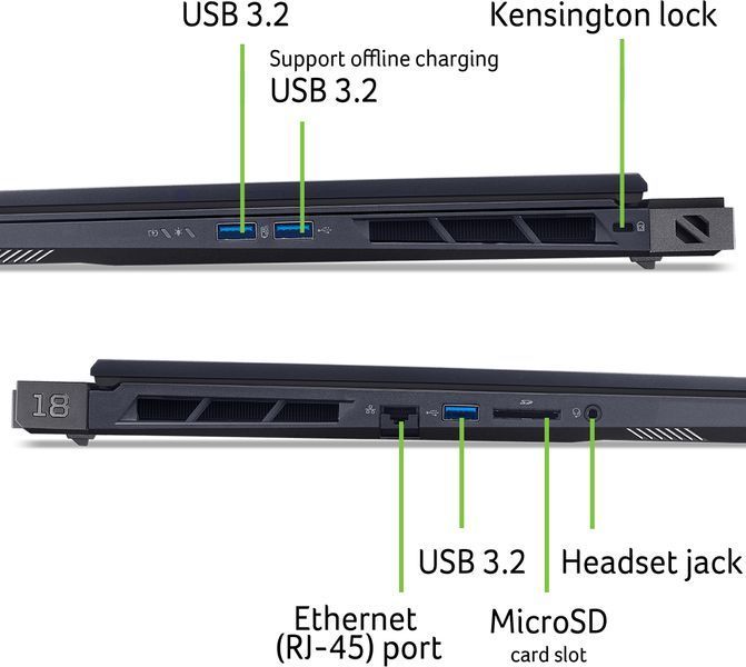 Ноутбук Acer Predator Helios 18 PH18-73 18" WQXGA IPS, Intel U9-275HX, 64GB, F2TB, NVD5080-16, Lin, чорний (NH.QVZEU.003) - купити в Україні за низькою ціною в інтернет-магазині "Rincom"