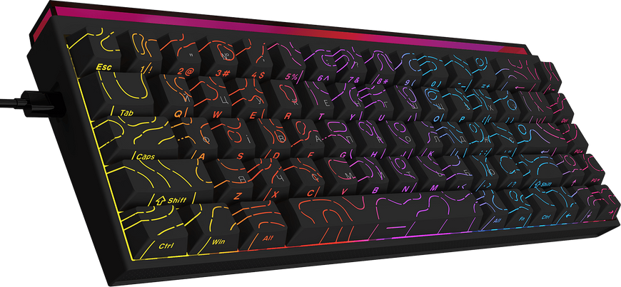 Дротова механічна клавіатура Ajazz NK68 Red switches Side Contour Black (NK68-R-S-B) (NK68-R-S-B) - купити в Україні за низькою ціною в інтернет-магазині "Rincom"
