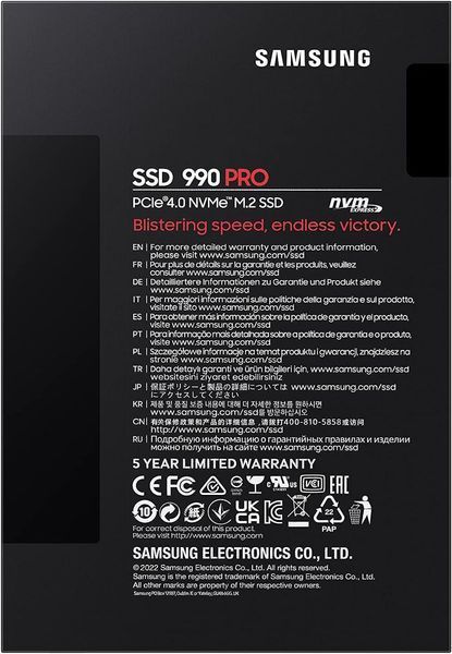 Накопичувач SSD Samsung M.2 2TB PCIe 4.0 990PRO (MZ-V9P2T0BW) - купити в Україні за низькою ціною в інтернет-магазині "Rincom"