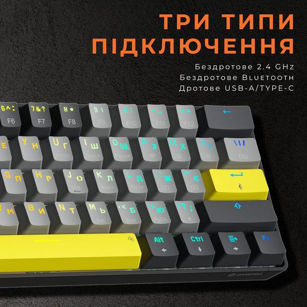 Клавіатура механічна бездротова GamePro Asgard Fenrir (MK130G Pro) (MK130G Pro) - купити в Україні за низькою ціною в інтернет-магазині "Rincom"