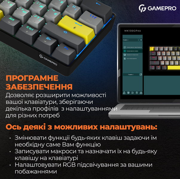 Клавіатура механічна бездротова GamePro Asgard Fenrir (MK130G Pro) (MK130G Pro) - купити в Україні за низькою ціною в інтернет-магазині "Rincom"