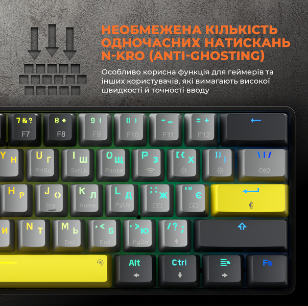 Клавіатура механічна бездротова GamePro Asgard Fenrir (MK130G Pro) (MK130G Pro) - купити в Україні за низькою ціною в інтернет-магазині "Rincom"