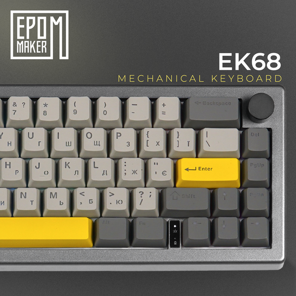 Клавіатура механічна бездротова EPOMAKER EK68 Budgerigar V2 Black (EK68-B-BV2) (EK68-B-BV2) - купити в Україні за низькою ціною в інтернет-магазині "Rincom"