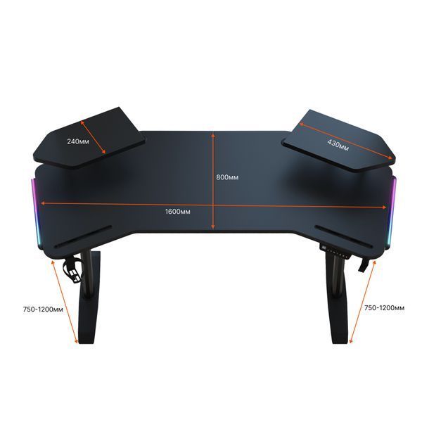 Комп&rsquo;ютерний стіл з електрорегулюванням висоти Anda Seat Shadow Warrior Black (AD-D-DD1-1600L-02-B)