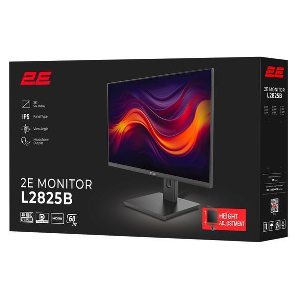 Монітор 2E 28" L2825B 2xHDMI, DP, IPS, NTSC 84%, 3840x2160, HAS (2E-L2825B-01.UA) - купити в Україні за низькою ціною в інтернет-магазині "Rincom"