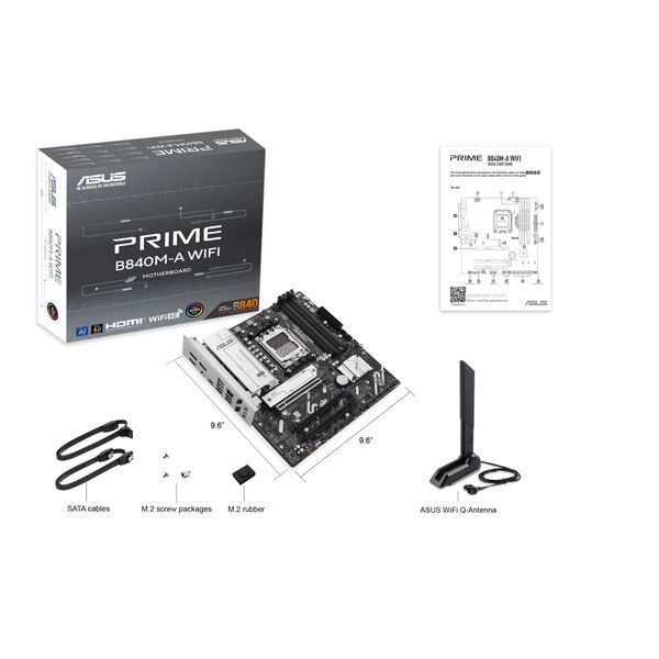 Материнcька плата ASUS PRIME B840M-A WIFI sAM5 B840 4xDDR5 M.2 HDMI DP WiFi BT mATX (90MB1J20-M0EAY0) - купити в Україні за низькою ціною в інтернет-магазині "Rincom"
