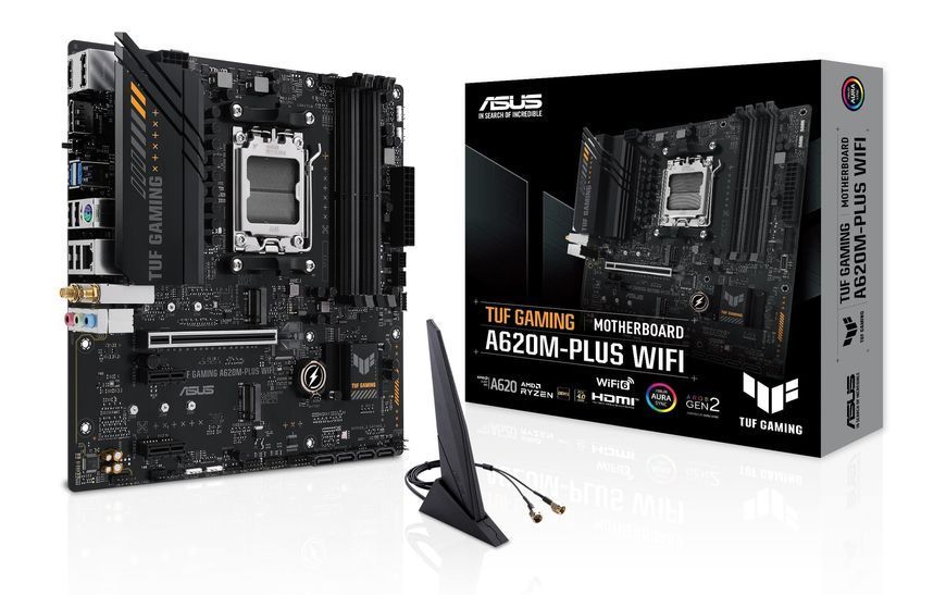 Материнcька плата ASUS TUF GAMING A620M-PLUS WIFI sAM5 A620 4xDDR5 HDMI DP Wi-Fi BT mATX (90MB1F00-M0EAY0) - купити в Україні за низькою ціною в інтернет-магазині "Rincom"