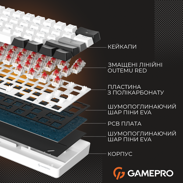 Механічна клавіатура GamePro Genesis Infinity (MK130BW) outemu swithes (MK130BW) - купити в Україні за низькою ціною в інтернет-магазині "Rincom"