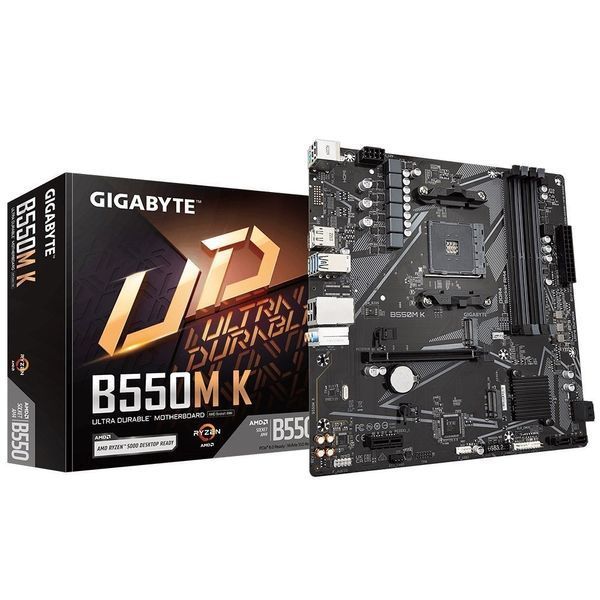 Материнська плата GIGABYTE B550M_K sAM4 B550 4xDDR4 M.2 HDMI DP mATX (B550M_K) - купити в Україні за низькою ціною в інтернет-магазині "Rincom"