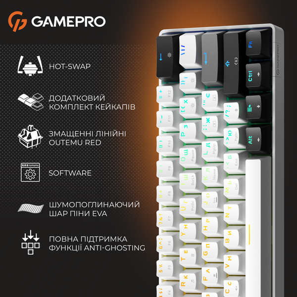 Механічна клавіатура GamePro Genesis Infinity (MK130BW) outemu swithes (MK130BW) - купити в Україні за низькою ціною в інтернет-магазині "Rincom"