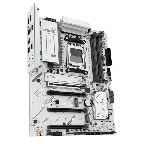 Материнcька плата ASUS B850 MAX GAMING WIFI W sAM5 B850 4xDDR5 M.2 HDMI DP WiFi BT ATX білий (90MB1M10-M0EAY0) - купити в Україні за низькою ціною в інтернет-магазині "Rincom"
