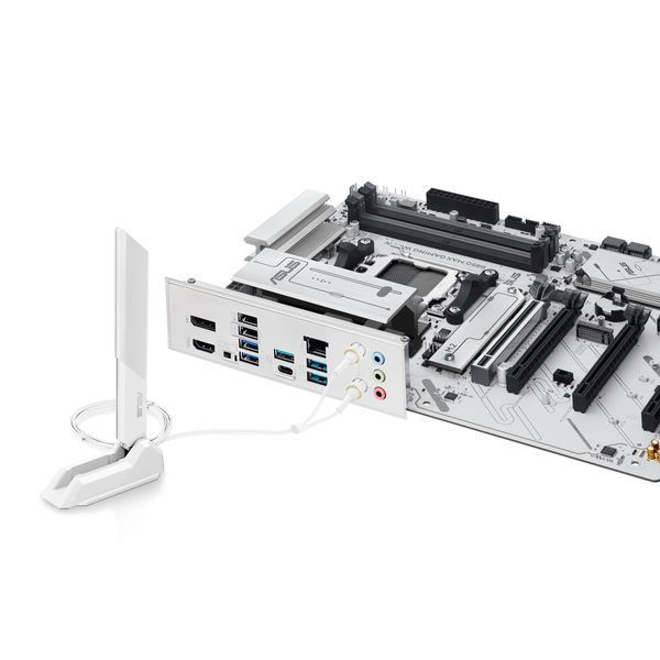 Материнcька плата ASUS B850 MAX GAMING WIFI W sAM5 B850 4xDDR5 M.2 HDMI DP WiFi BT ATX білий (90MB1M10-M0EAY0) - купити в Україні за низькою ціною в інтернет-магазині "Rincom"