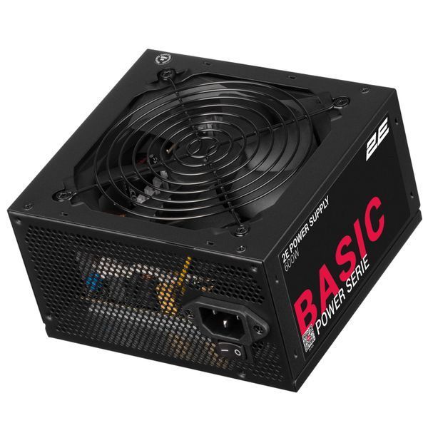 Блок живлення 2E Basic Power (600W), 80%, 120мм, 1xMB 24pin(20+4), 1xCPU 8pin(4+4), 3xMolex, 4xSATA, 2xPCIe 8pin(6+2) (2E-BP600-120APFC) - купити в Україні за низькою ціною в інтернет-магазині "Rincom"