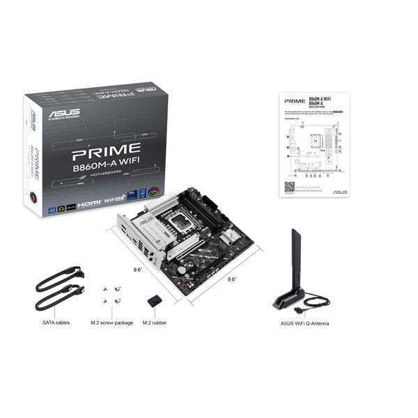 Материнcька плата ASUS PRIME B860M-A WIFI s1851 B860 4xDDR5 M.2 DP HDMI Wi-Fi BT mATX (90MB1JY0-M0EAY0) - купити в Україні за низькою ціною в інтернет-магазині "Rincom"