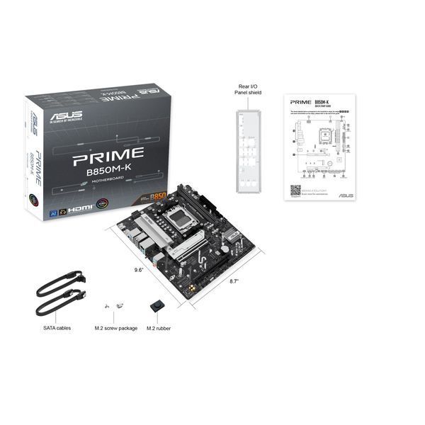 Материнcька плата ASUS PRIME B850M-K sAM5 B850 4xDDR5 M.2 HDMI DP mATX (90MB1LV0-M0EAY0) - купити в Україні за низькою ціною в інтернет-магазині "Rincom"