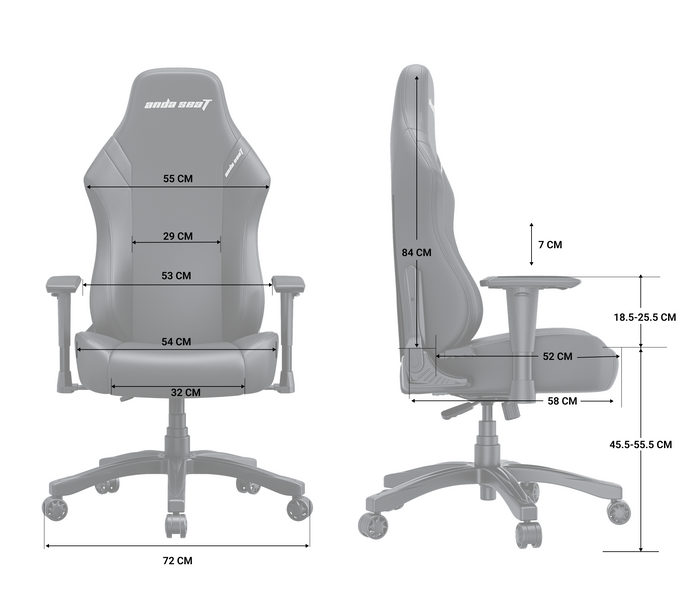 Крісло ігрове Anda Seat Luna Dark Grey fabric Size L (AD18-44-GB-F)