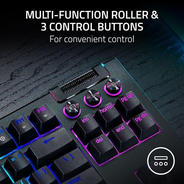 Клавіатура механічна Razer BlackWidow V4 TKL HyperSpeed, 87key, Orange Switch Gen-3, USB-A/WL/BT, EN, RGB, чорний (RZ03-05480100-R3M1) - купити в Україні за низькою ціною в інтернет-магазині "Rincom"