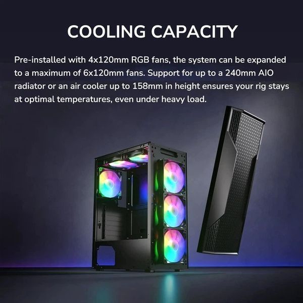 Корпус Cougar MX110 RGB Black (MX110 RGB) - купити в Україні за низькою ціною в інтернет-магазині "Rincom"