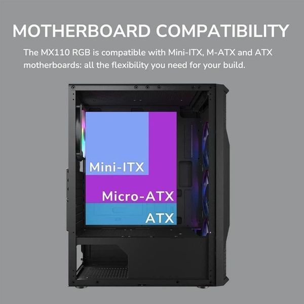 Корпус Cougar MX110 RGB Black (MX110 RGB) - купити в Україні за низькою ціною в інтернет-магазині "Rincom"