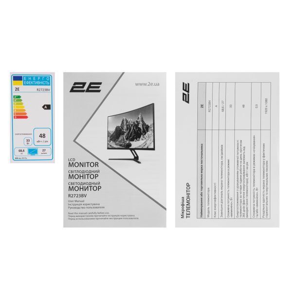 Монітор 2E GAMING 27" R2723BV HDMI, DP, VA, 165Hz, 6ms, CURVED, FreeSync (2E-R2723BV-01.UA) - купити в Україні за низькою ціною в інтернет-магазині "Rincom"