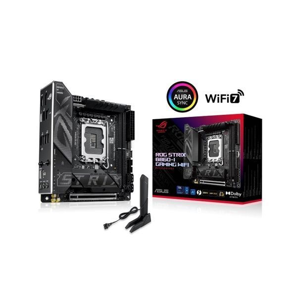 Материнcька плата ASUS ROG STRIX B860-I GAMING WIFI s1851 B860 2xDDR5 M.2 DP HDMI USB Type-C Wi-Fi BT mITX (90MB1JB0-M0EAY0) - купити в Україні за низькою ціною в інтернет-магазині "Rincom"