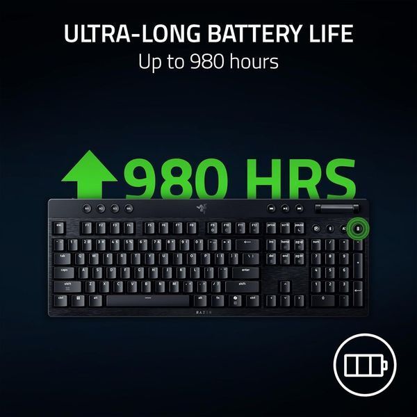 Клавіатура механічна BlackWidow V4 Low-profile HyperSpeed, 104key, Yellow Switch, USB-A/WL/BT, EN, RGB, чорний (RZ03-05271500-R3M1) - купити в Україні за низькою ціною в інтернет-магазині "Rincom"