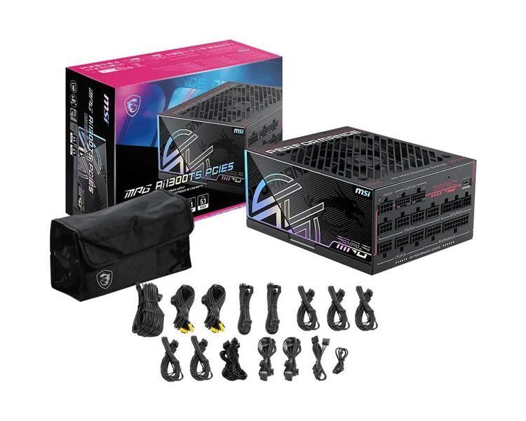 Блок живлення ATX 1300W MPG AI1300TS PCIE5 MSI (MPG AI1300TS PCIE5) - купити в Україні за низькою ціною в інтернет-магазині "Rincom"