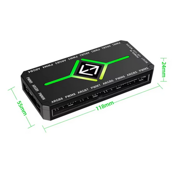 Контролер для вентиляторів UPSIREN U-H8 5V 3PIN ARGB＆4PIN PWM HUB (Black) (UPSIREN U-H8 5V) - купити в Україні за низькою ціною в інтернет-магазині "Rincom"