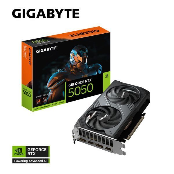 Відеокарта GIGABYTE GeForce RTX 5050 8GB GDDR6 WINDFORCE 2 OC (GV-N5050WF2OC-8GD) - купить в Украине по низкой цене в интернет-магазине "Rincom"