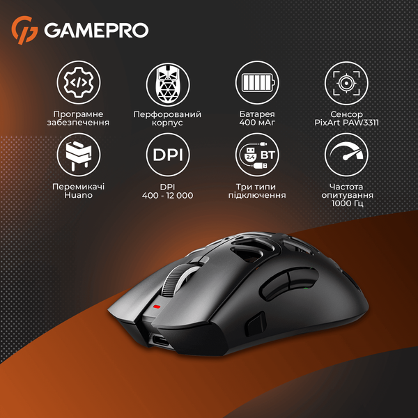 Бездротова ігрова миша GamePro Genesis Spider (GM870B) (GM870B) - купити в Україні за низькою ціною в інтернет-магазині "Rincom"