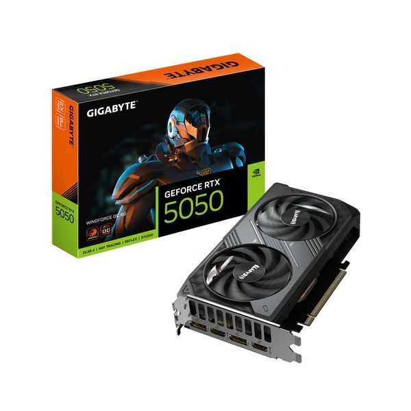Відеокарта GIGABYTE GeForce RTX 5050 8GB GDDR6 WINDFORCE 2 OC (GV-N5050WF2OC-8GD) - купить в Украине по низкой цене в интернет-магазине "Rincom"