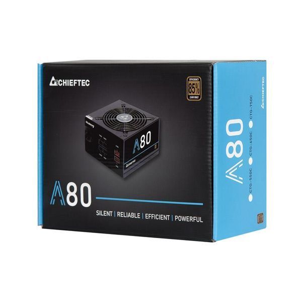 Блок живлення CHIEFTEC A-80 (650W), >85%, 120мм, 1xMB 24pin(20+4), 1xCPU 8pin(4+4), 4xMolex, 6xSATA, 2xPCIe 8pin(6+2), Modular (CTG-650C) - купити в Україні за низькою ціною в інтернет-магазині "Rincom"