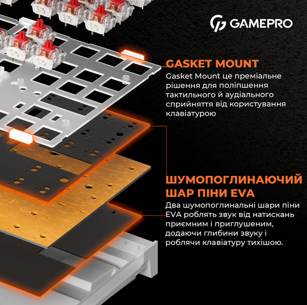 Дротова механічна клавіатура GamePro MK180W (Red) з Hot-Swap RGB White (MK180W) - купити в Україні за низькою ціною в інтернет-магазині "Rincom"