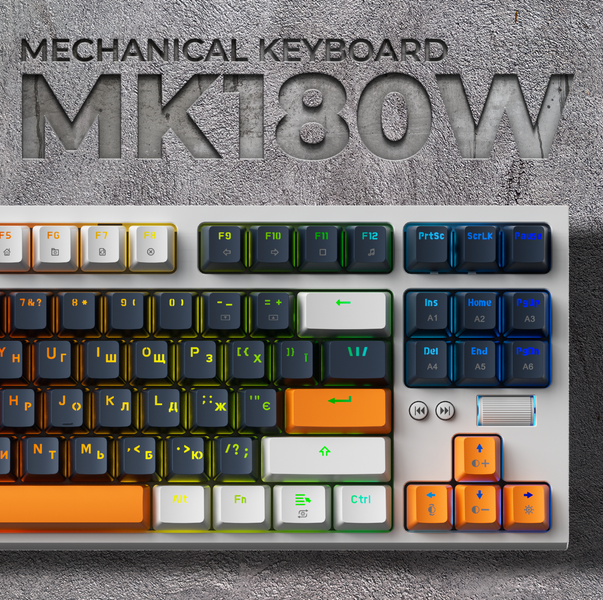 Дротова механічна клавіатура GamePro MK180W (Red) з Hot-Swap RGB White (MK180W) - купити в Україні за низькою ціною в інтернет-магазині "Rincom"